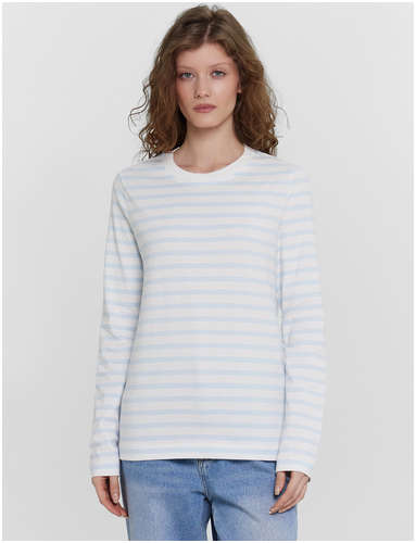 Джемпер женский белый в бело-голубую полоску Mark Formelle / 103224198 - вид 2