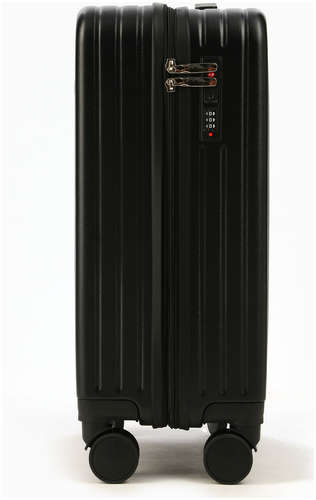 Чемодан на колесах маленький 44 л (s), на молнии, кодовый замок, 4 колеса, черный / 103236774 - вид 2