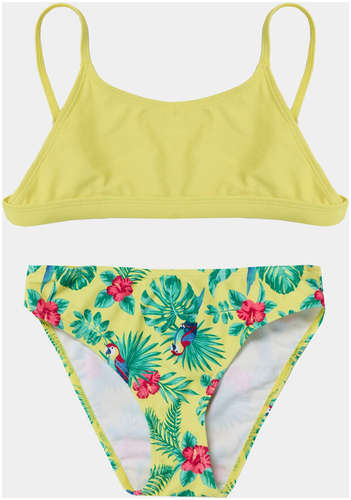 Купальник для девочек желтый с тропическим принтом Mark Formelle / 103221003 - вид 2