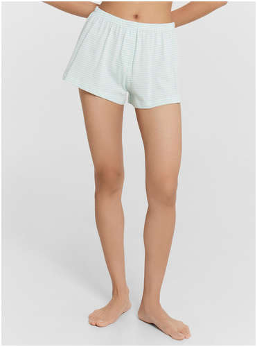 Шорты домашние женские в голубую полоску Mark Formelle / 103233231 - вид 2