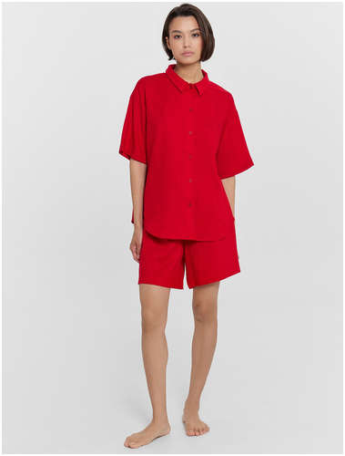 Комплект женский красный: рубашка и шорты Mark Formelle / 103237106 - вид 2