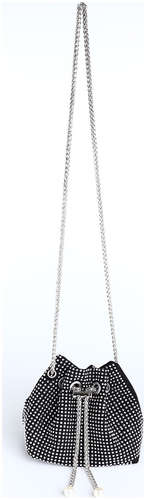 Сумка женская на затяжке, цвет серебряный 103211752