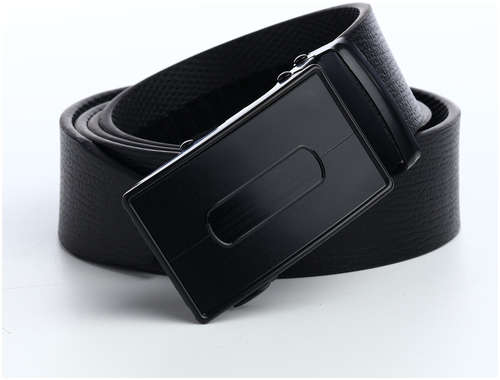 Ремень мужской, ширина 3,5 см, пряжка автомат, цвет черный 103206583