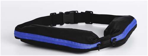 Поясная сумка для бега на молнии, цвет черный/синий / 103162263 - вид 2