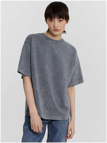 Футболка женская серая с обработкой эйсид Mark Formelle / 103230266 - вид 2