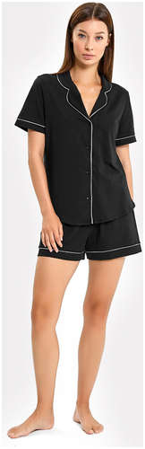 Хлопковый комплект черного цвета (рубашка и шорты) Mark Formelle / 103182494