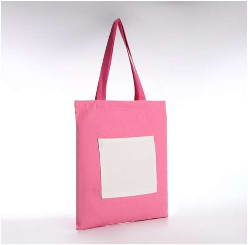 Сумка-шопер без застежки, из текстиля, цвет розовый/белый 103165203