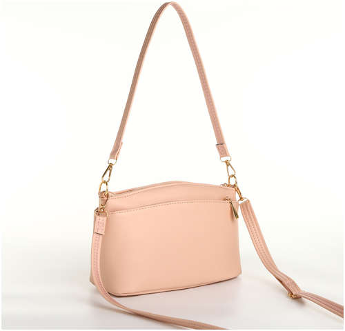 Сумка женская на молнии, цвет пудровый / 103179464 - вид 2