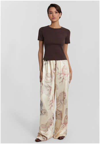 Брюки женские бежевые с принтом Mark Formelle 103237050