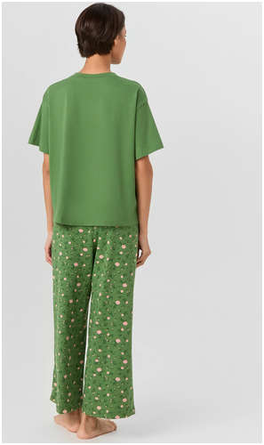 Комплект женский зеленый с цветочным принтом Mark Formelle / 103241611 - вид 2