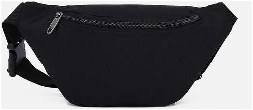 Поясная сумка на молнии, наружный карман, цвет черный 103191492