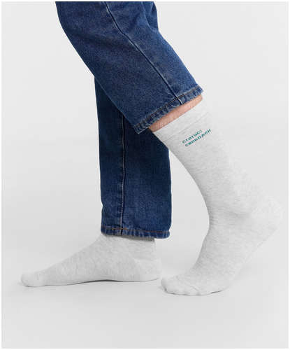 Носки мужские серые длинные с надписью Mark Formelle 103223033