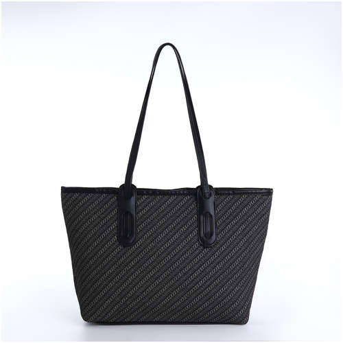 Сумка женская на молнии, средний размер, цвет черный 103211794