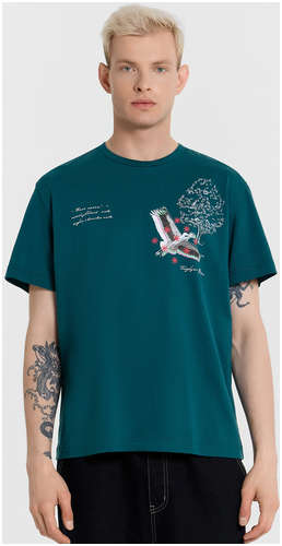 Футболка мужская синяя с принтом Mark Formelle 103241330