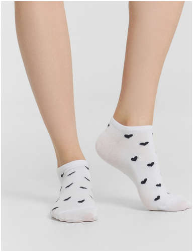 Носки женские белые в сердечки Mark Formelle / 103243281 - вид 2
