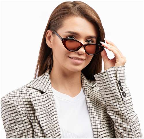 Очки солнцезащитные женские onesun, uv 400, дужка 14 см, ширина 15 см, 4.2×6.5 см, коричневые / 103162889 - вид 2