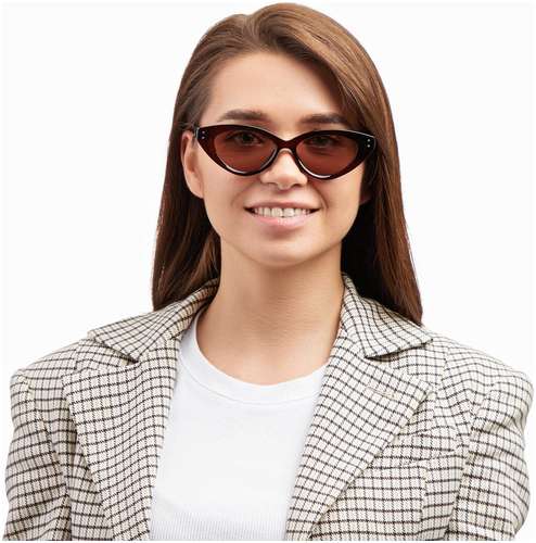 Очки солнцезащитные женские onesun, uv 400, дужка 14 см, ширина 15 см, 4.2×6.5 см, коричневые 103162889