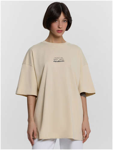 Футболка женская бежевая с надписью Mark Formelle / 103238835 - вид 2