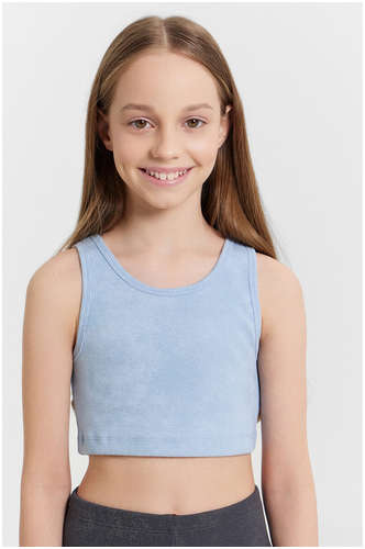 Топ для девочек голубой в рубчик Mark Formelle / 103226988 - вид 2