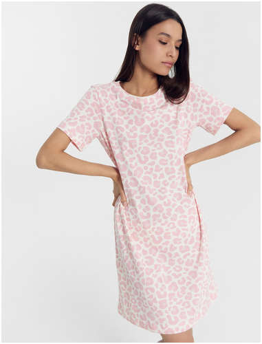 Сорочка ночная женская пыльно-розовая с принтом Mark Formelle / 103187498