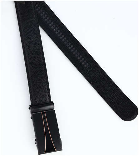 Ремень мужской, ширина 3,5 см, пряжка автомат, цвет черный / 103202603 - вид 2