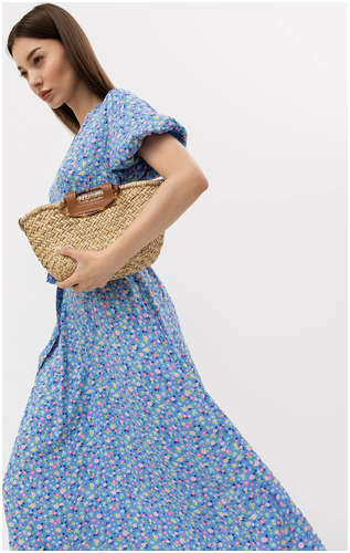 Платье женское миди из вискозы в синем оттенке с цветочным принтом Mark Formelle 103166517