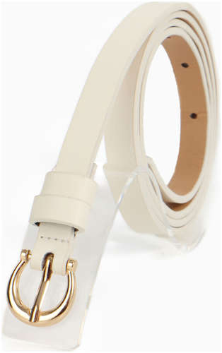 Ремень женский, ширина 1.3 см, пряжка металл, белый / 103241484 - вид 2