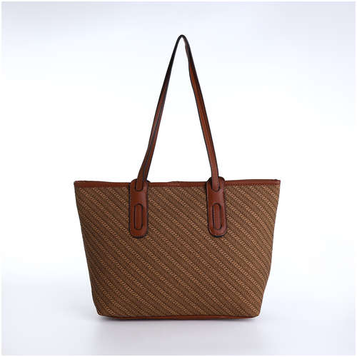 Сумка женская на молнии, средний размер, цвет коричневый 103211807