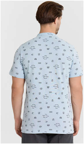 Поло мужское голубое с принтом Mark Formelle / 103238851 - вид 2