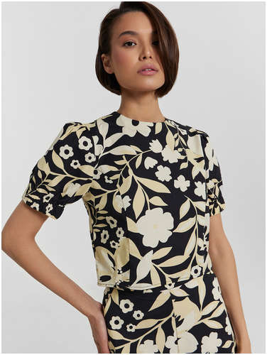 Рубашка женская черная с цветочным принтом Mark Formelle / 103234975 - вид 2