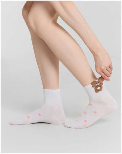 Носки женские белые с мишками Mark Formelle 103239751
