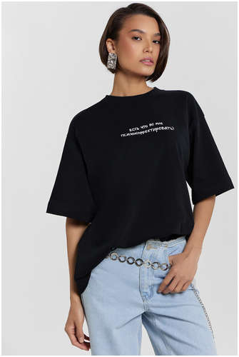 Футболка mark formelle x ольга бузова черная с надписью 103233408