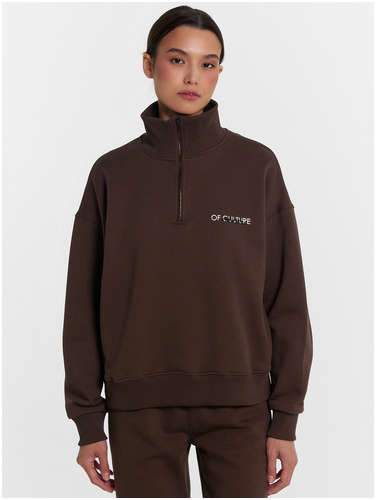 Толстовка женская коричневая с надписью Mark Formelle / 103221238 - вид 2