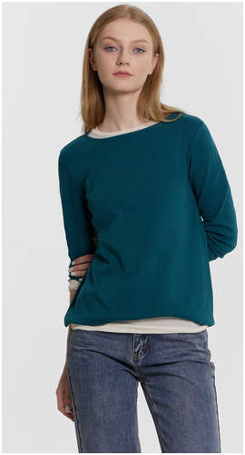 Полуприлегающий темно-зеленый джемпер с укороченными рукавами Mark Formelle 103226404