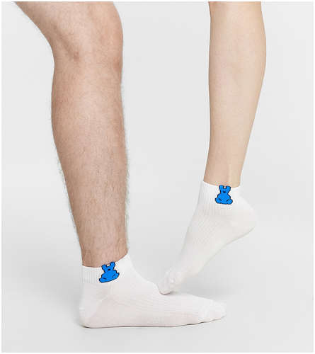 Носки унисекс белые с рисунком в виде медведя на бортике Mark Formelle 103239044