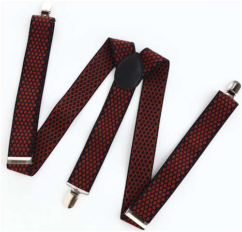 Подтяжки взрослые, ширина 2,5 см, цвет черный/бордовый / 103197496 - вид 2