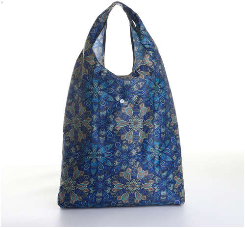 Сумка хозяйственная на кнопке, складная, цвет синий / 103231139 - вид 2