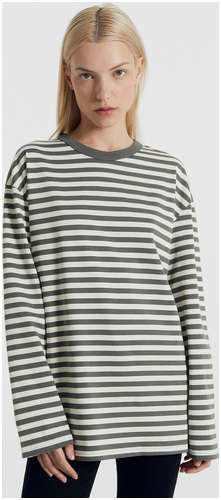 Джемпер женский в цвете хаки с молочной полоской Mark Formelle / 103199911 - вид 2