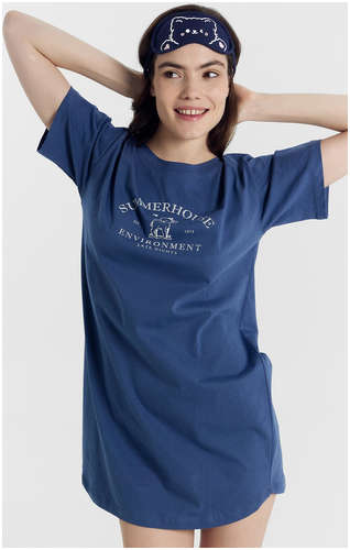 Сорочка ночная женская серая с печатью Mark Formelle / 103188108