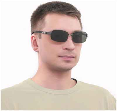 Очки солнцезащитные onesun, дужка 12 см, ширина 14 см, 4×6 см, оправа и линзы черные 10333228