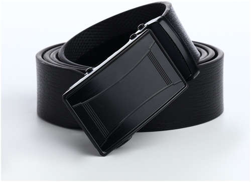 Ремень мужской, ширина 3,5 см, пряжка автомат, цвет черный 103206563