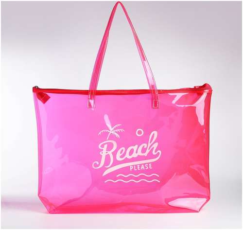 Сумка женская пляжная beach please, 50х35х11 см, розовый цвет NAZAMOK / 103165324 - вид 2