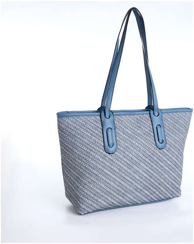 Сумка женская на молнии, средний размер, цвет голубой / 103211797 - вид 2