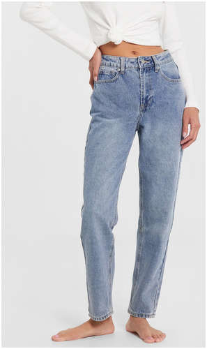Брюки женские джинсовые mom fit в голубом цвете Mark Formelle / 103224615 - вид 2