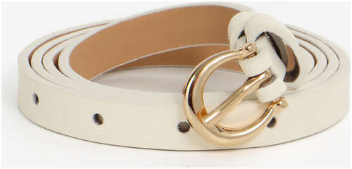 Ремень женский, ширина 1.3 см, пряжка металл, белый 103241484