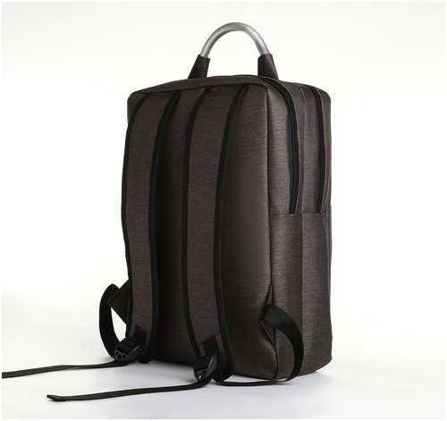 Рюкзак городской на молнии, 2 кармана, с usb, цвет коричневый / 103176937 - вид 2