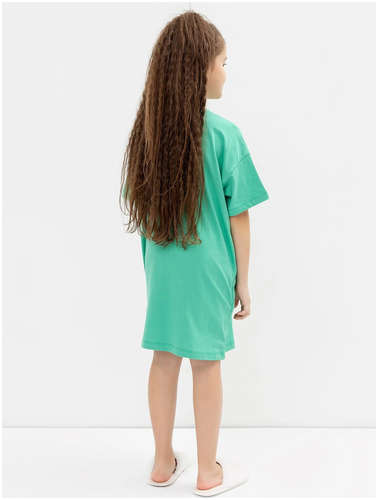Сорочка ночная для девочек в зеленом цвете с принтом Mark Formelle / 103171877 - вид 2