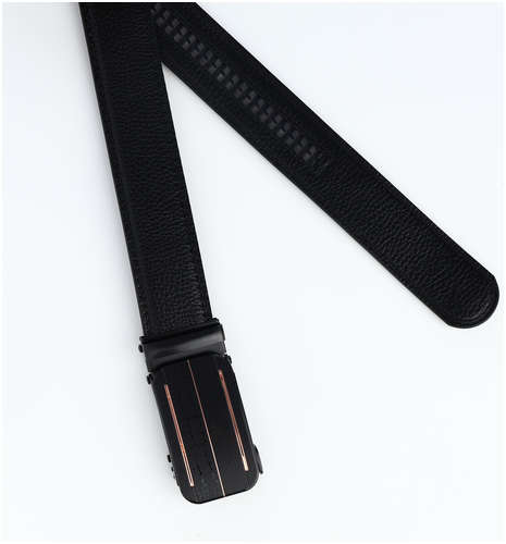 Ремень мужской, ширина 3,5 см, пряжка автомат, цвет черный / 103202156 - вид 2