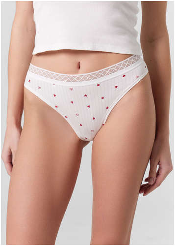 Трусы слипы женские белые с принтом Mark Formelle / 103221342 - вид 2