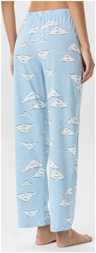 Брюки женские голубые с принтом Mark Formelle / 103242639 - вид 2